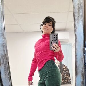 Free People Hot Pink Lace Top